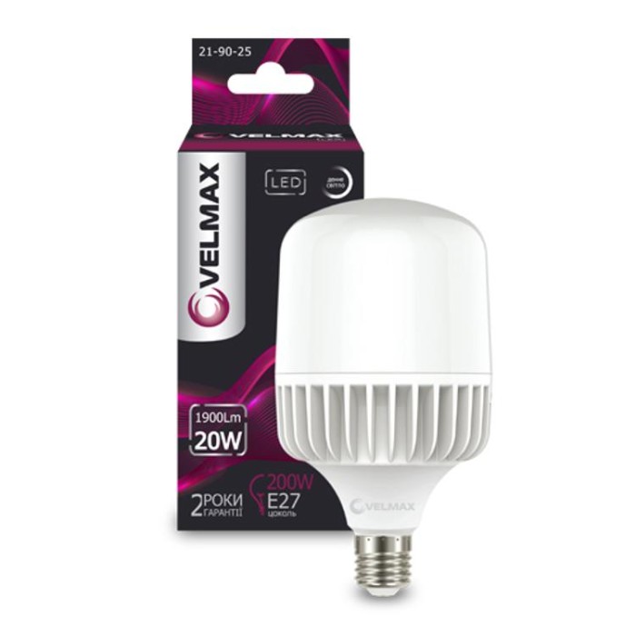 купить купить LED лампа V-A65, 20W, Е27, 6500K, 1900Lm VELMAX  
