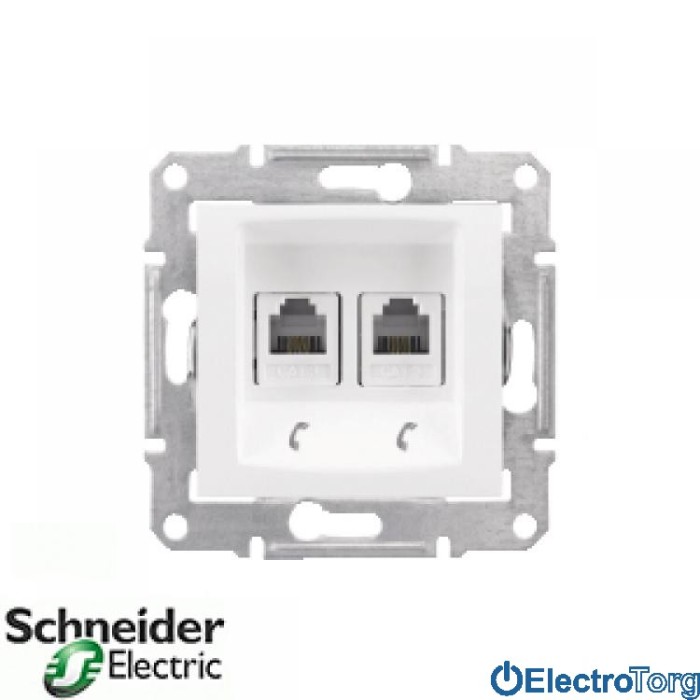 Телефонная розетка двойная белая Sedna Schneider Electric (Шнайдер Электрик)
