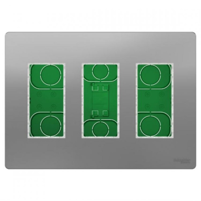 купить купить Блок unica system+ скрытая установка 3х2 алюминий Schneider Electric (Шнайдер Электрик)  