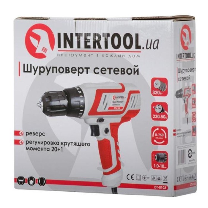 купить купить Дрель-шуруповерт электрическая 320Вт INTERTOOL DT-0103  