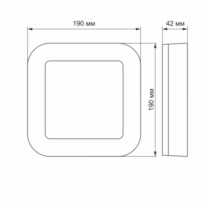 купить купить LED светильник ART IP65 квадратный 15W 5000K VIDEX  