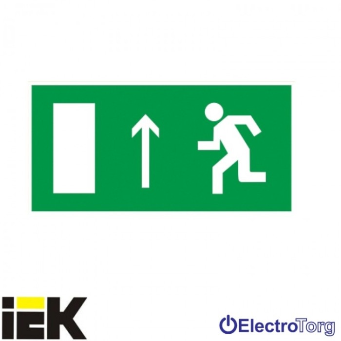 Самоклеющая этикетка 100х50 мм &quot;Направление к эвакуационному выходу прямо&quot; ИЭК