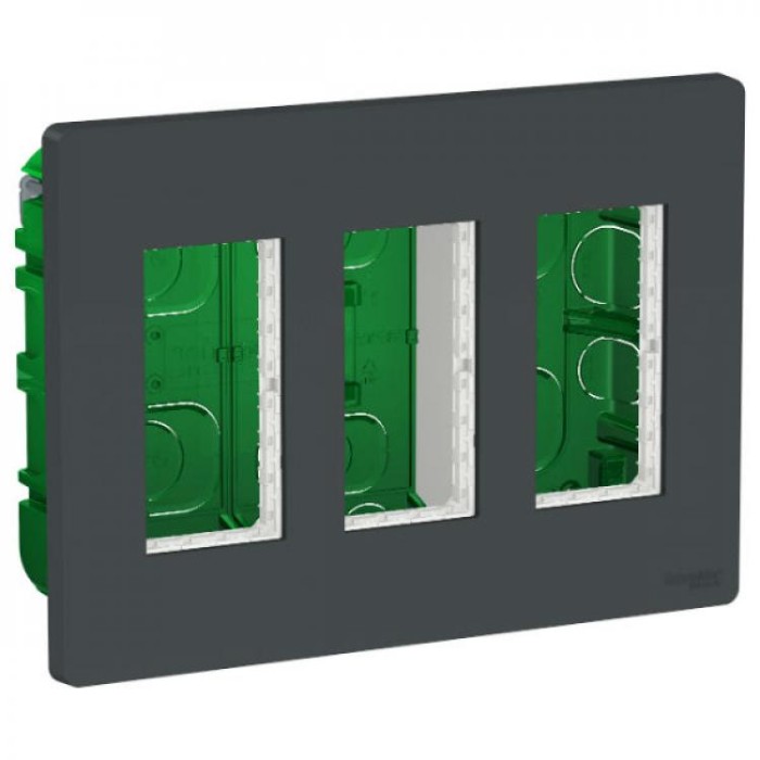 купить купить Блок unica system+ скрытая установка 3х2 антрацит Unica New Schneider Electric (Шнайдер Электрик)  