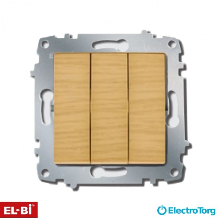 Выключатель 3-й ZENA модуль береза/клен EL-BI