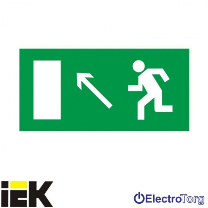 Самоклеющая этикетка 100х50 мм &quot;Направление к эвакуационному выходу налево вверх&quot; ИЭК