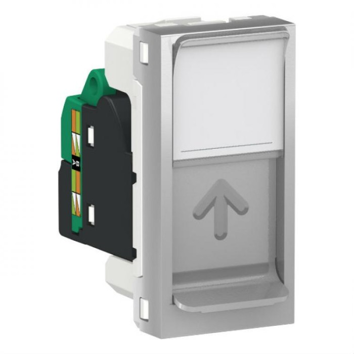 купить купить Розетка компьютерная RJ45 одинарная кат 5 UTP 1м алюминий Unica New Schneider Electric (Шнайдер Электрик)  