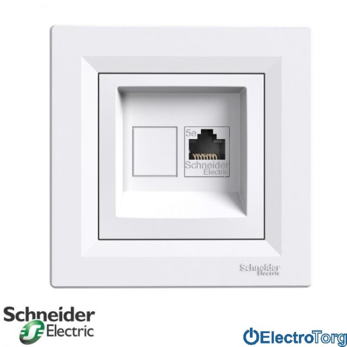 Розетка компьютерная RJ45 Кат.5 UTP одинарная белая Asfora Schneider Electric (Шнайдер Электрик)