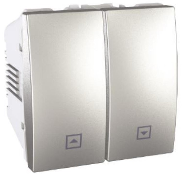 Выключатель для жалюзи с механической блокировкой алюминиевый Unica Schneider