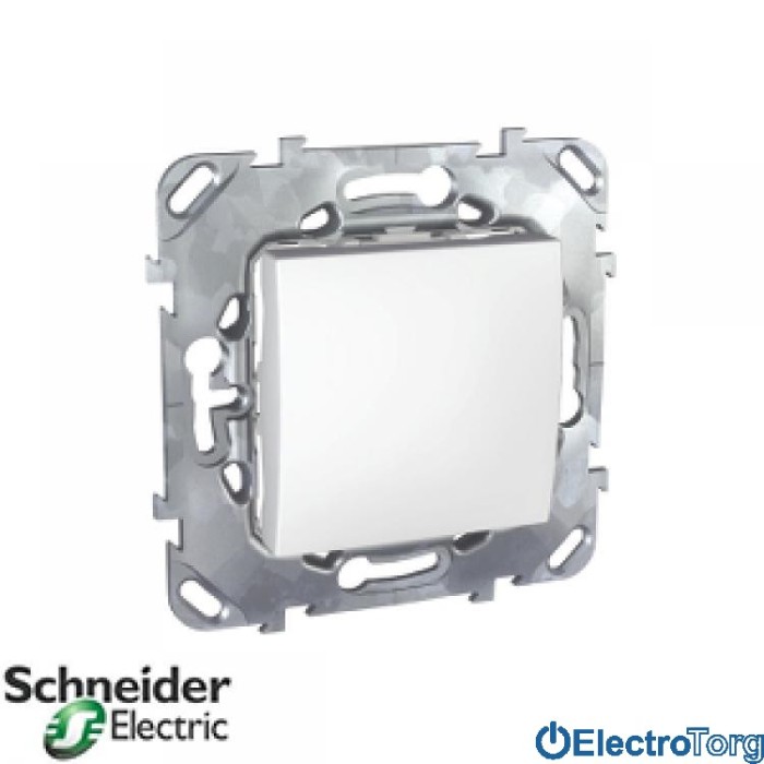 Переключатель перекрёстный 1-клавишный 10AX белый Unica Schneider