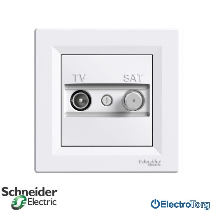купить купить Розетка TV-SAT проходная (1 dB) кремовая Asfora Schneider Electric (Шнайдер Электрик)  