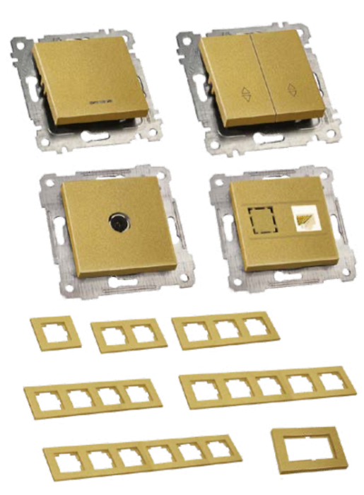 Рамка подвійна RITA, Mutlusan,  &amp;quot;золото&amp;quot;, (2220 820 1280)