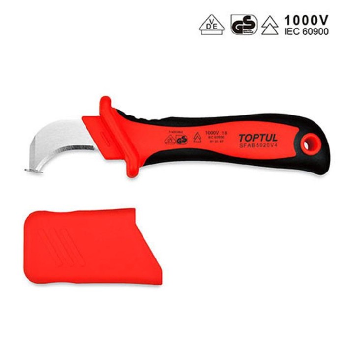 купить купить Нож кабельный изогнутый TOPTUL 1000V VDE SFAB5020V4  
