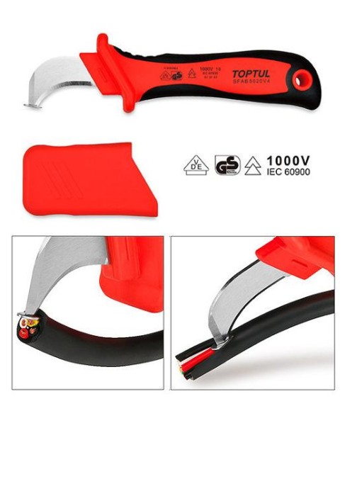 купить купить Нож кабельный изогнутый TOPTUL 1000V VDE SFAB5020V4  