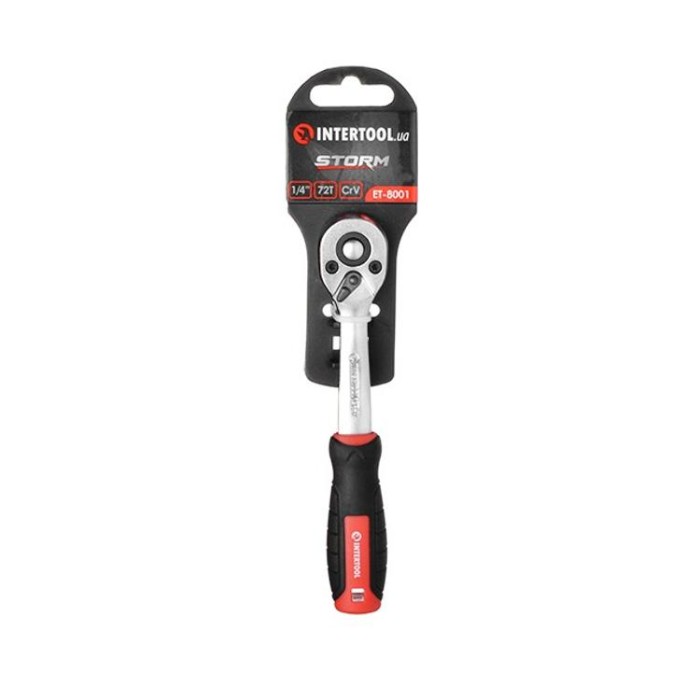 купить купить Рукоятка с храповым механизмом на 72 зуба 1/4&quot;, Cr-V STORM INTERTOOL ET-8001  