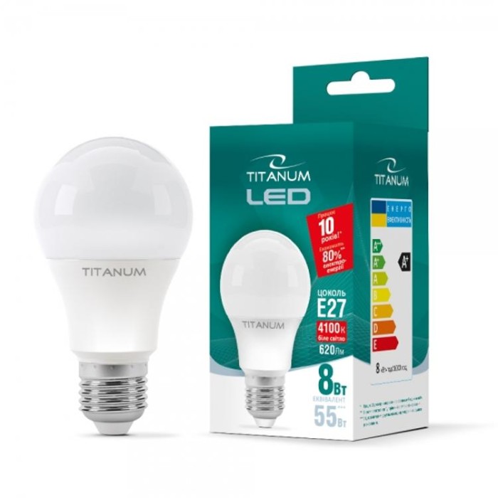 купить купить LED лампа TITANUM A60 8W E27 4100K  