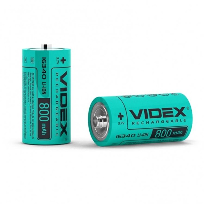купить купить Акумулятор Videx літій-іонний 16340(без захисту) 800mAh bulk/1шт  