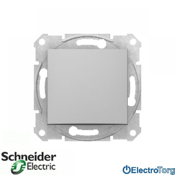 Переключатель (проходной выключатель) 1-клавишный 16AX алюминиевый Sedna Schneider Electric (Шнайдер Электрик)