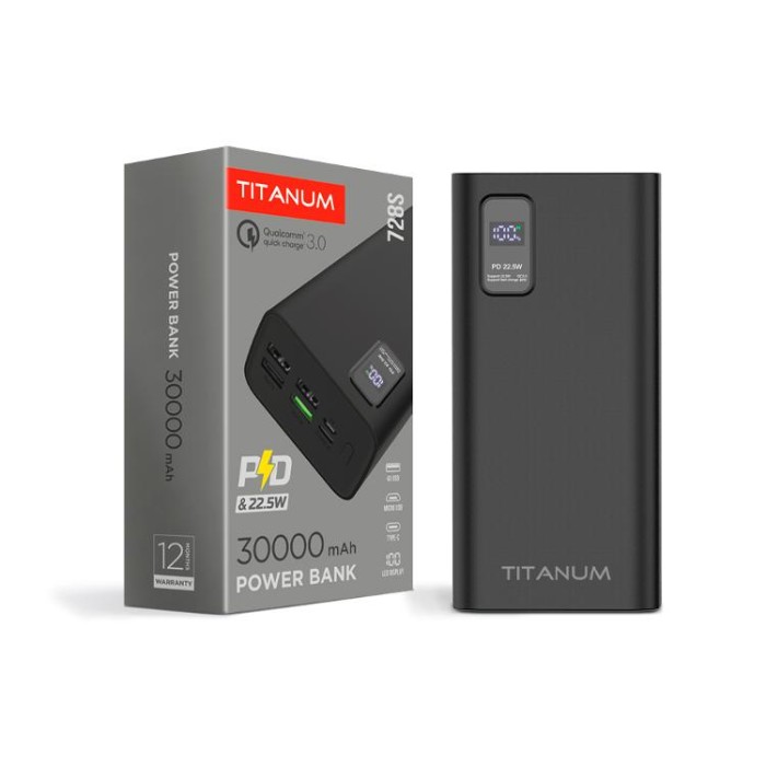 купить купить Повербанк TITANUM 728S 30000mAh 22.5W Black  
