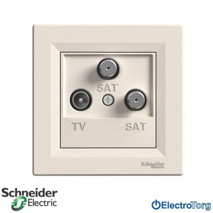 купить купить Розетка TV-SAT-SAT оконечная (1 dB) кремовая Asfora Schneider Electric (Шнайдер Электрик)  