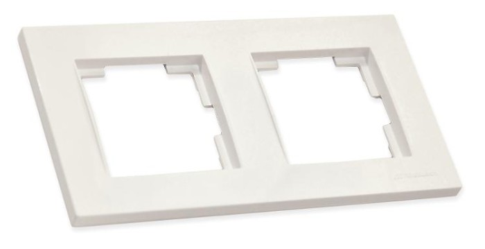 Рамка горизонтальна двомісна RITA, Mutlusan, білий, (2220 800 1201)
