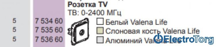 купить купить Розетка телевизионная TV-SAT с топологией звезда в сборе Valena LIFE Legrand  