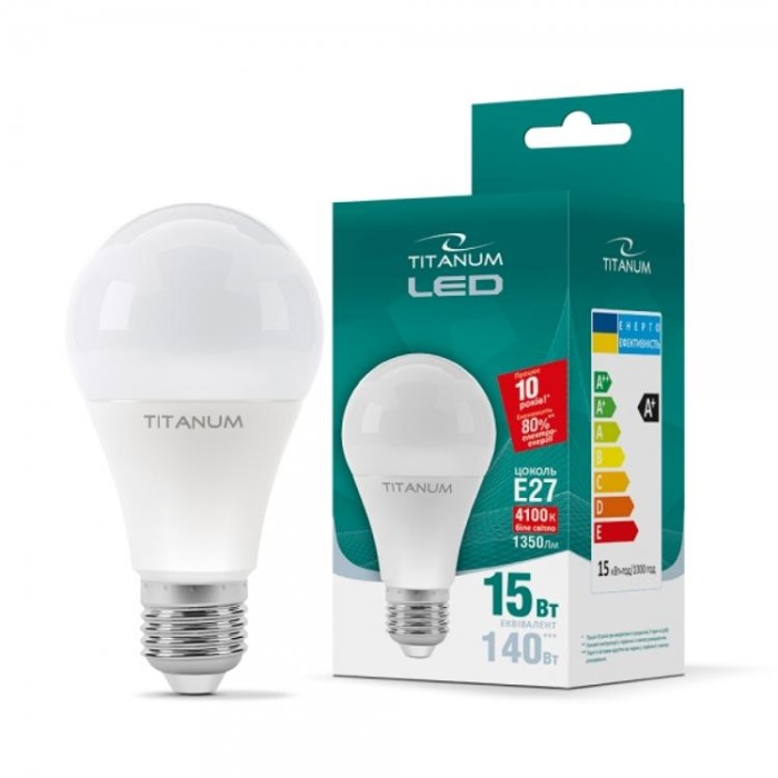 купить купить LED лампа A65 15W E27 4100K TITANUM  