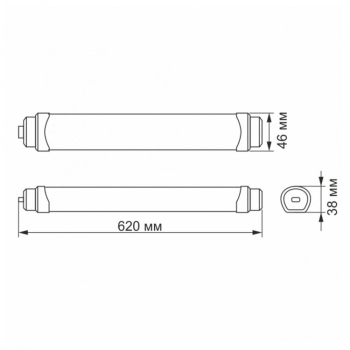 купить купить LED светильник IP65 линейный магистральный 18W 0,6М 5000K VIDEX  