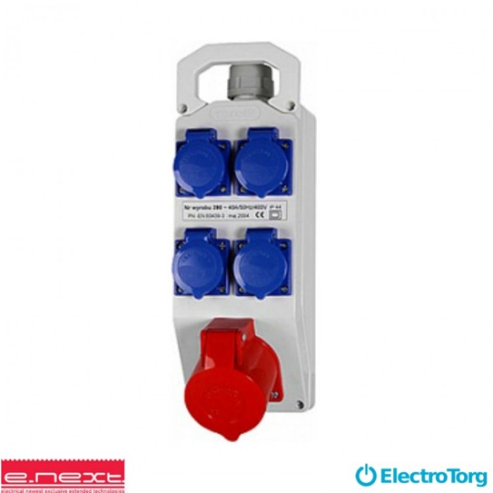 купить купить Монт. наб.- 32A 3P+N+Z 400V, 16A 3P+N+Z 400V, 6x16A 2P+Z 250V, E-next  