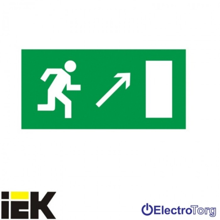 Самоклеющая этикетка 100х50 мм &quot;Направление к эвакуационному выходу направо вверх&quot; ИЭК