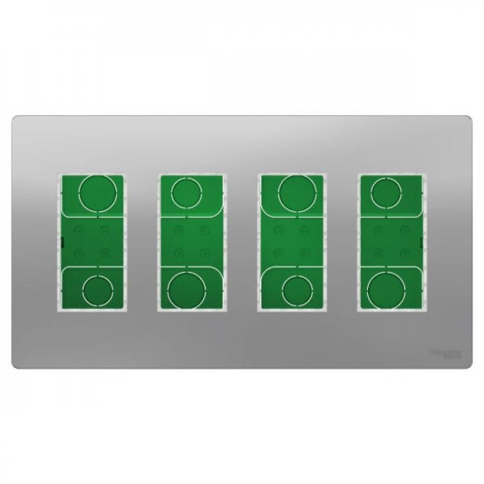купить купить Блок unica system+ скрытая установка 4х2 алюминий Schneider Electric (Шнайдер Электрик)  