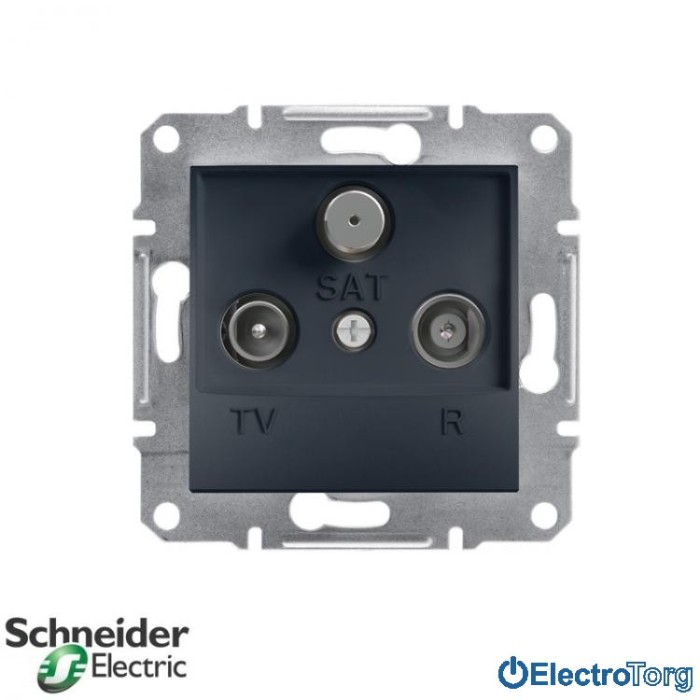 купить купить Розетка TV-R-SAT проходная (8 dB) антрацит Asfora Schneider Electric (Шнайдер Электрик)  