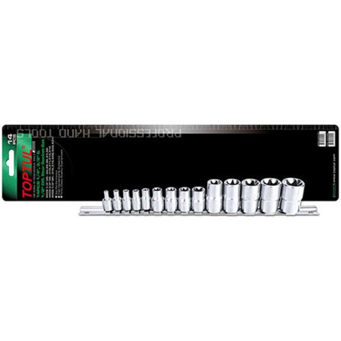 купить купить Набор головок TORX на планке TOPTUL 1/4&quot;-1/2&quot; E4-E24 14ед. GAAR1402  