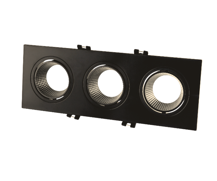 Корпус для світильника LEBRON L-DL-S3-Bl, 3*MR16, вбудований поворотний, чорний, пластик