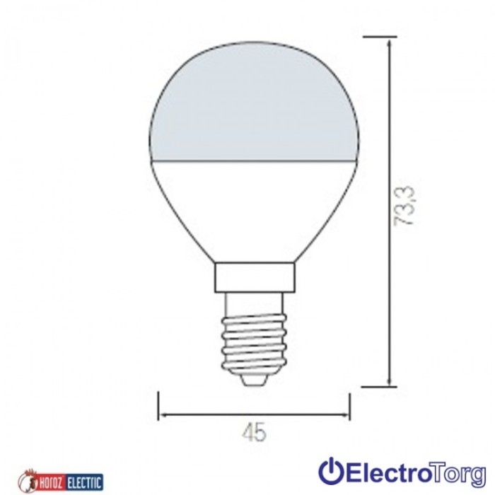 купить купить Лампа светодиодная  SMD LED 6W шар Е27 6400K Horoz Electric                    
