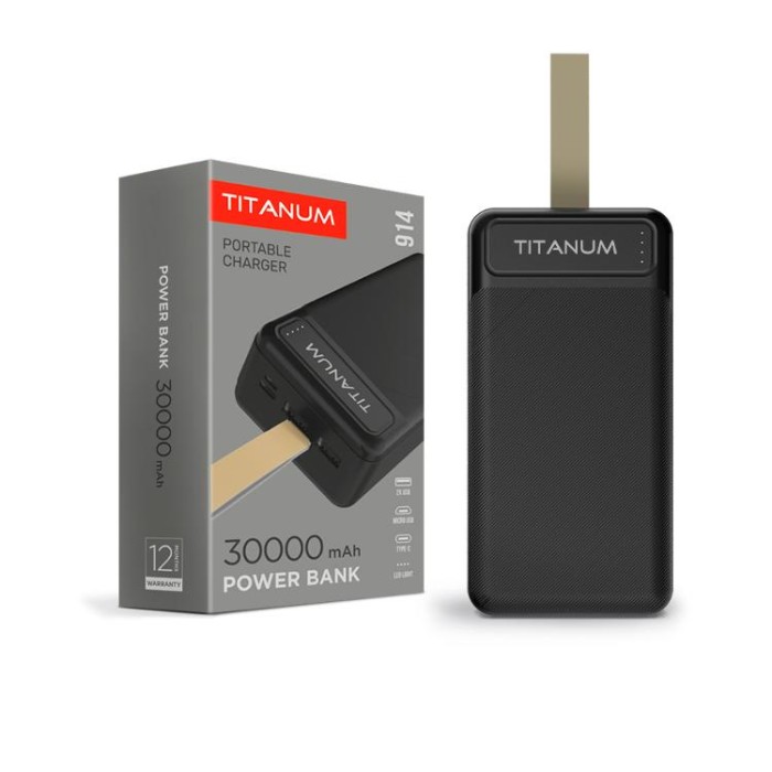 купить купить Повербанк TITANUM 914 Black 30000mAh  