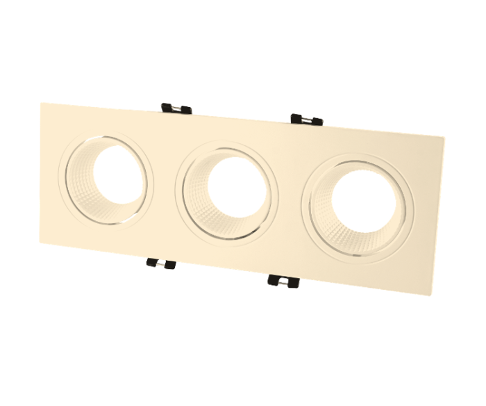 Корпус для світильника LEBRON L-DL-S3-Wh, 3*MR16, вбудований поворотний, білий, пластик