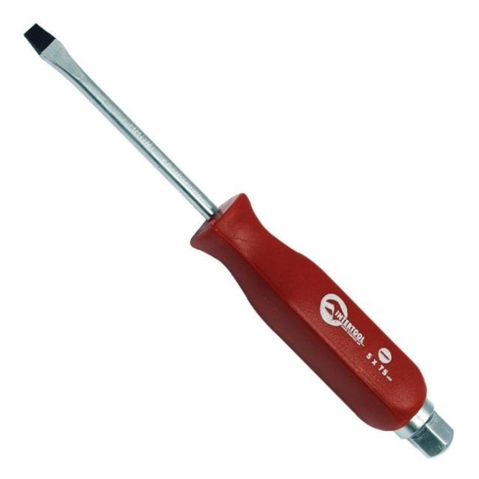 купить купить Отвертка ударная SL5x75 мм, Cr-V INTERTOOL HT-0481  