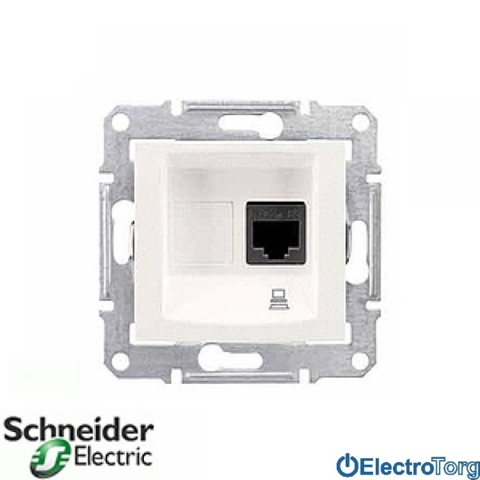 Компьютерная розетка RJ45 5e UTP модуль слоновая кость Sedna Schneider Electric (Шнайдер Электрик)