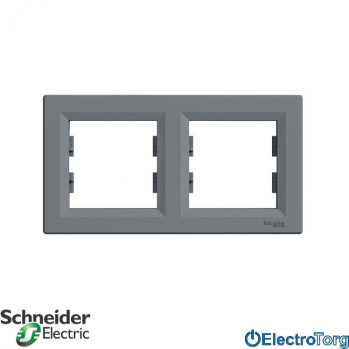 Рамка 2-постовая горизонтальная сталь Asfora Schneider Electric (Шнайдер Электрик)