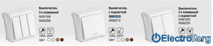 купить купить VI KO VERA Выключатель с подсветкой  