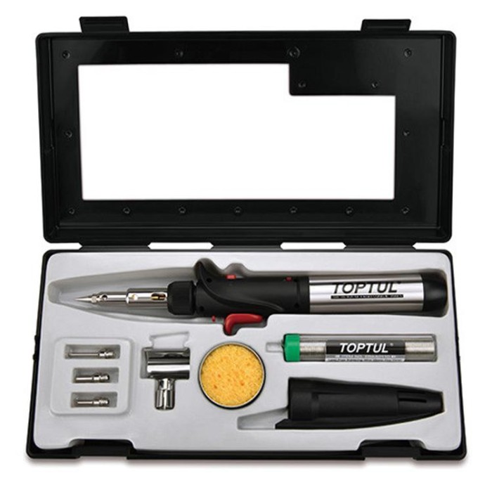 купить купить Паяльник газовый 150W с комплектом насадок 8ед. TOPTUL EGAE0801  