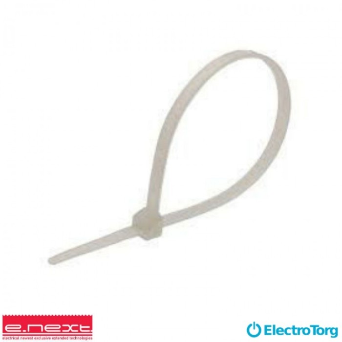 купить купить Кабельная стяжка (хомут) e.ct.stand.370.4.white (100шт), белая e-next  