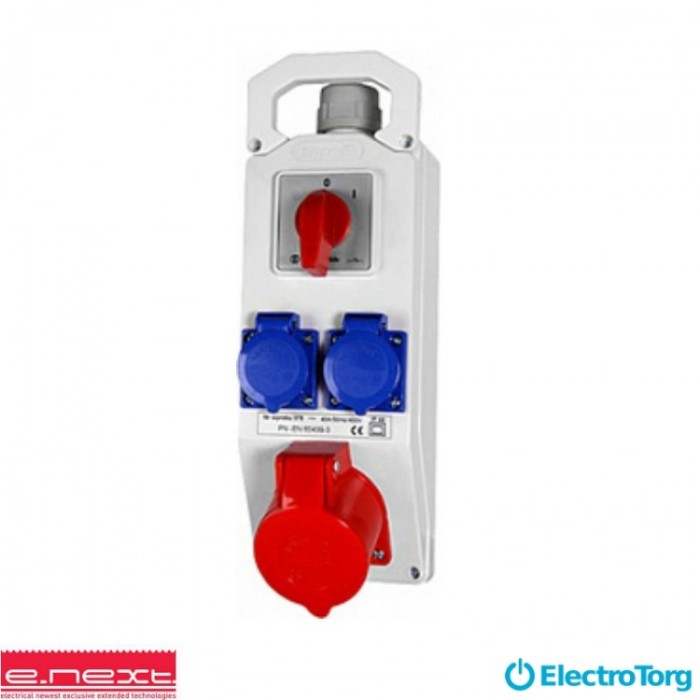 купить купить Монт.наб, вык L-0-P 16А 3Р+N+Z 400V 2x16 2P+Z 250V, E-next  