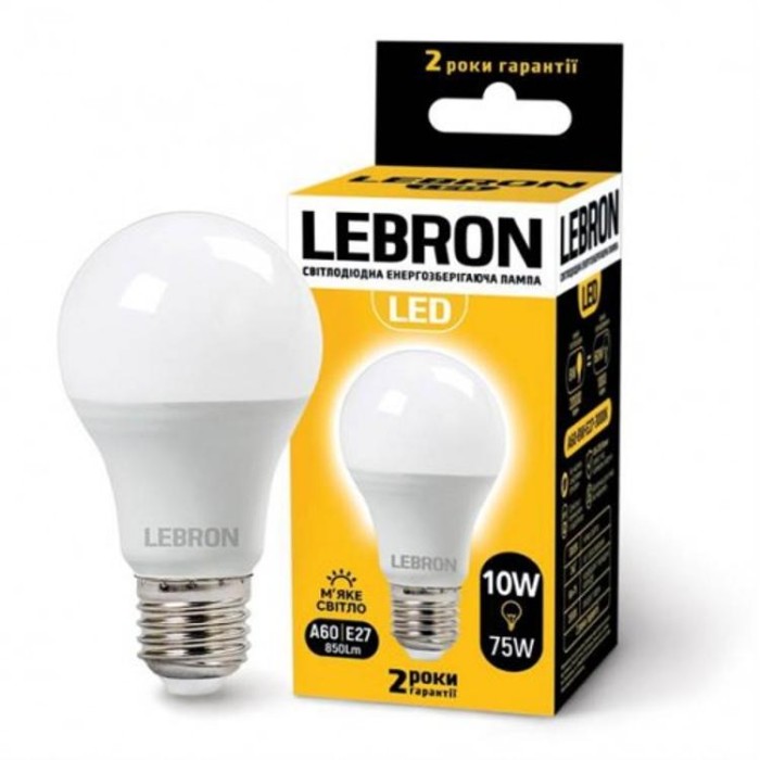 купить купить LED лампа L-A60, 15W, Е27, 6500K, 1350Lm, угол 240° Lebron  