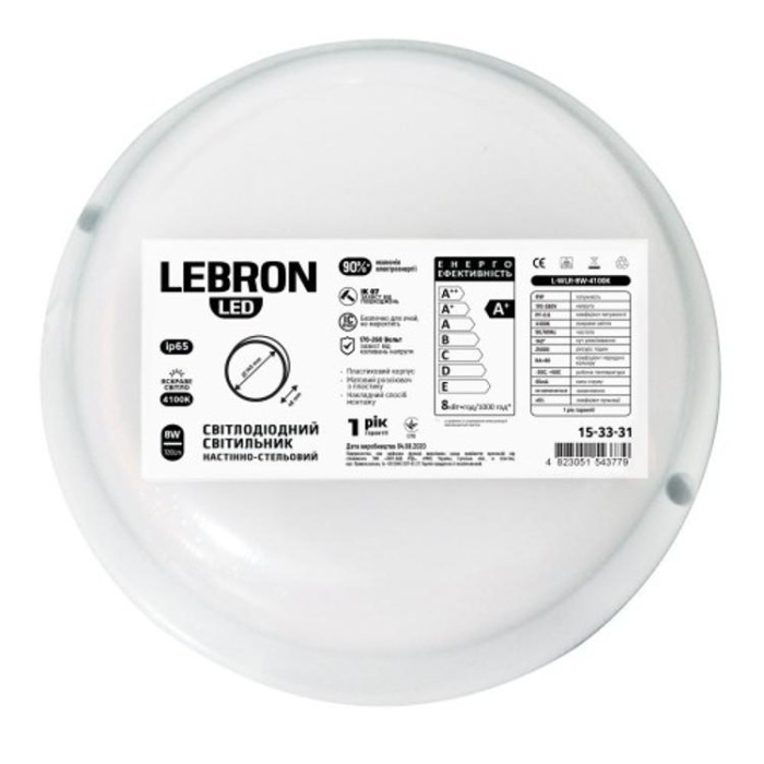 купить купить LED светильник Lebron L-WLR, 8W, круглый, 4100K, 720Lm, ІР65  