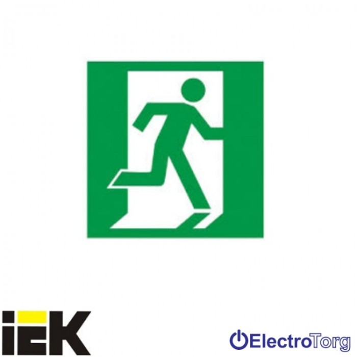 Самоклеющая этика 150х150мм &quot;Выход здесь&quot; (правосторонний) ИЭК