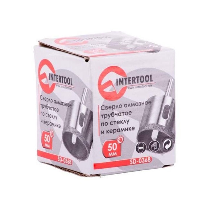 купить купить Сверло алмазное трубчатое по стеклу и керамике 50 мм INTERTOOL SD-0368  