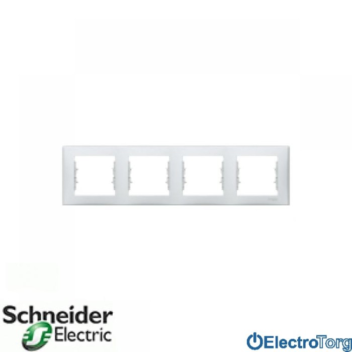 Рамка четверная горизонтальная серая Sedna Schneider Electric (Шнайдер Электрик)
