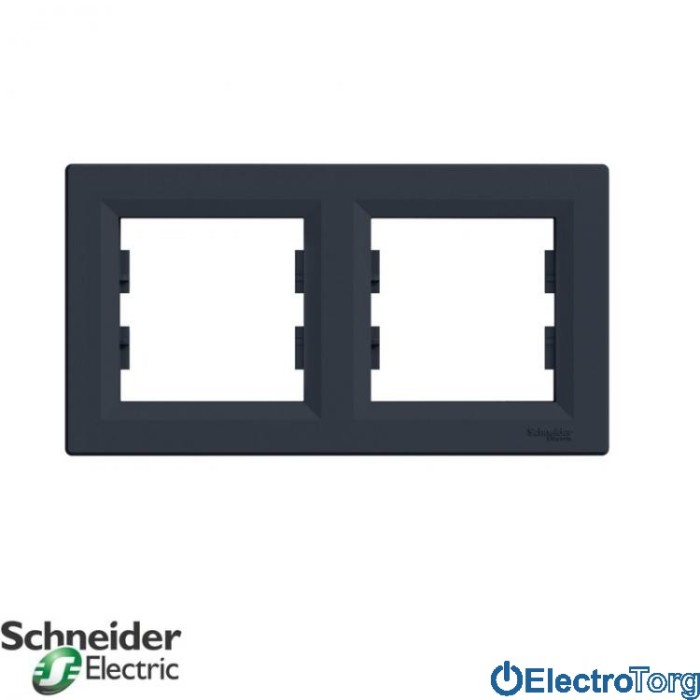 Рамка 2-постовая горизонтальная антрацит Asfora Schneider Electric (Шнайдер Электрик)