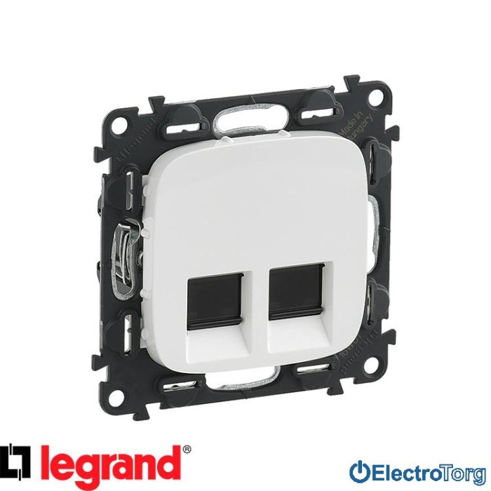 купить купить Механизм розетки компьютерной RJ45 6 UTP двойной белый Valena ALLURE Legrand  